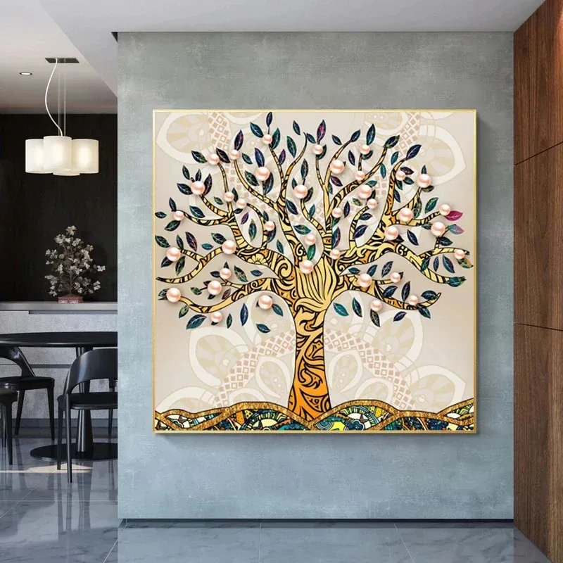 Tableau arbre de vie nordique abstraite – Image 2