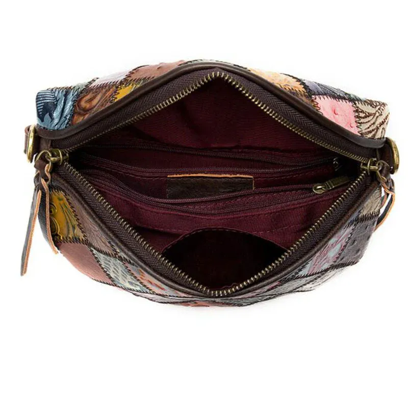 Sac à bandoulière femme style bohémien en cuir – Image 3