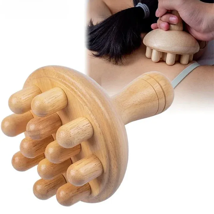 Outil de massage en bois en forme de champignon – Image 3