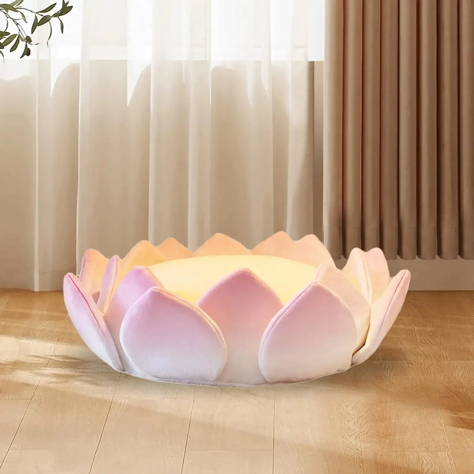 Coussin méditation au design fleur de lotus