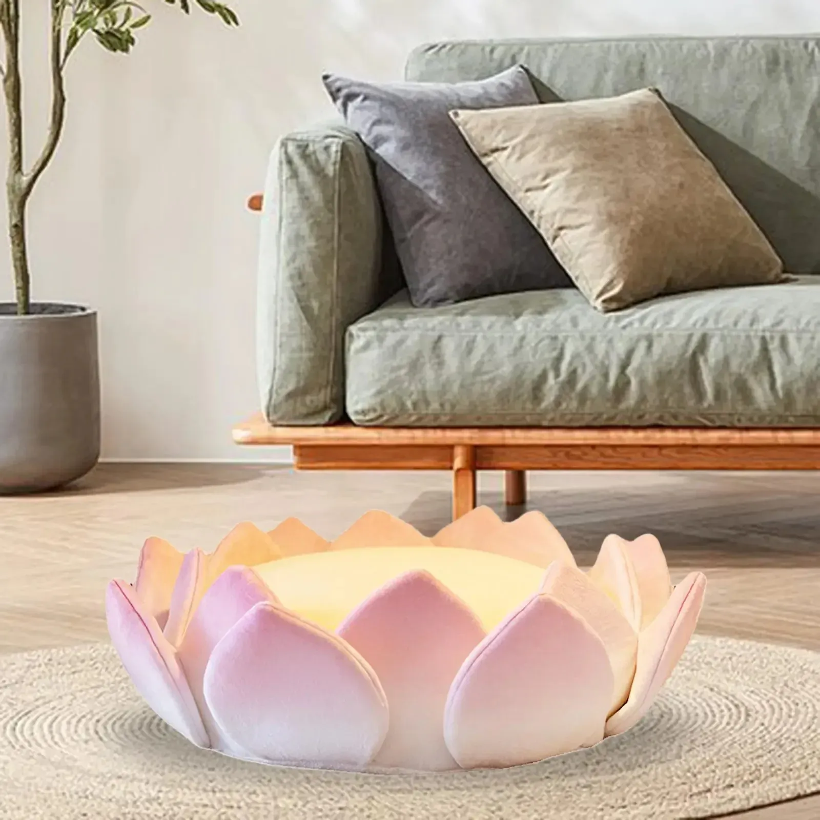 Coussin méditation au design fleur de lotus – Image 2