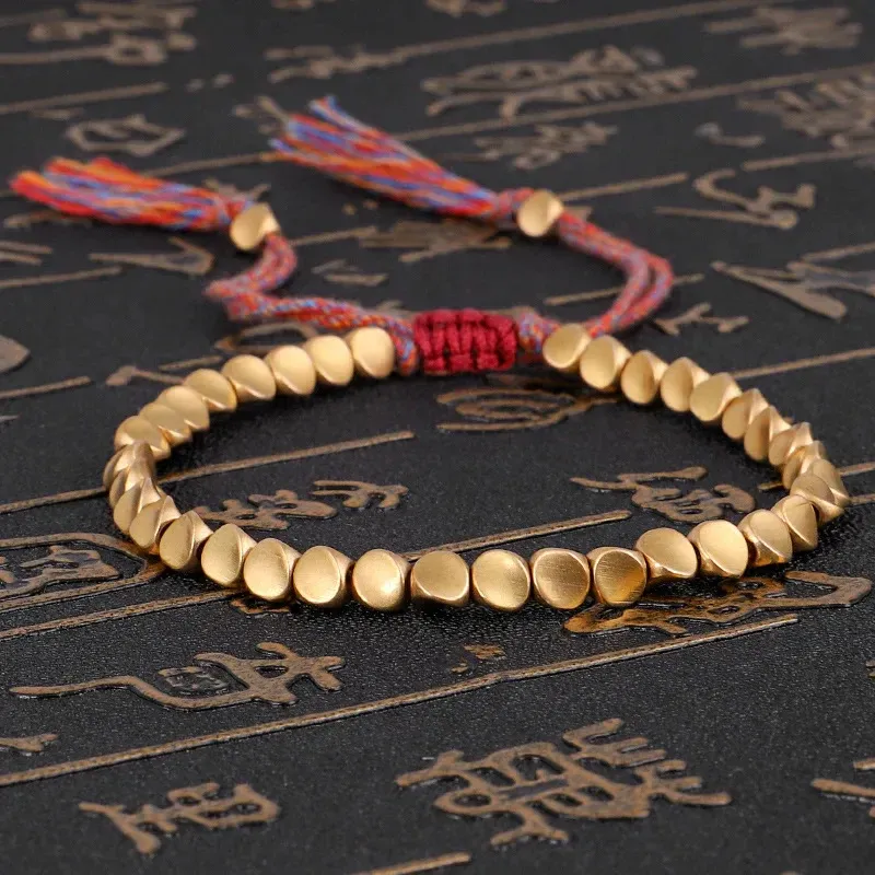 Bracelet tibétain en perles de cuivre – Image 3
