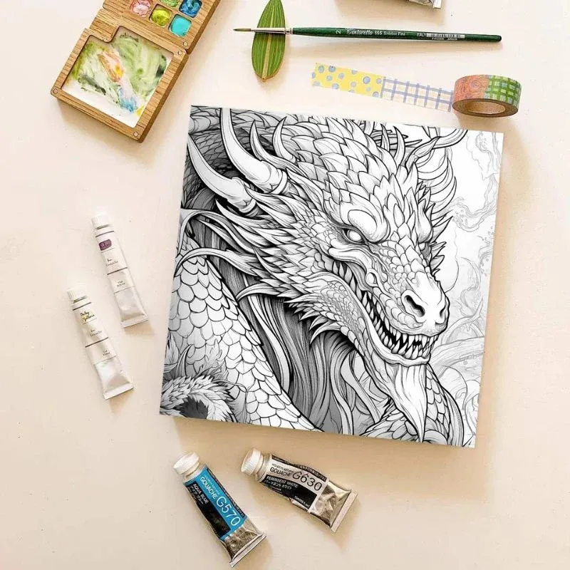 Livre de Coloriage Dragon – Image 6