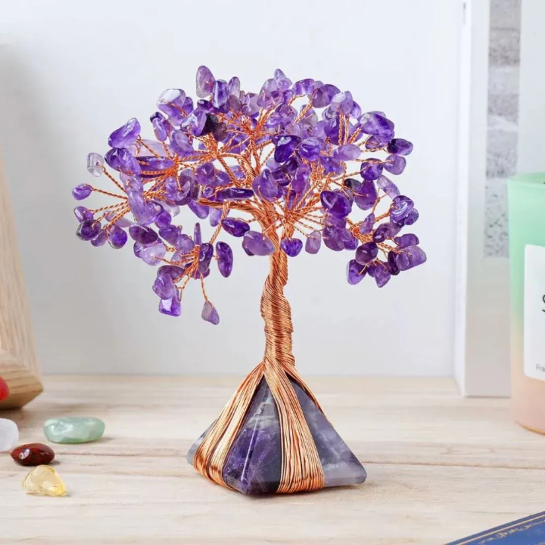 Arbre de Vie Décoratif en Pierre Naturelle avec Pyramide – Énergie et Puissance – Image 2