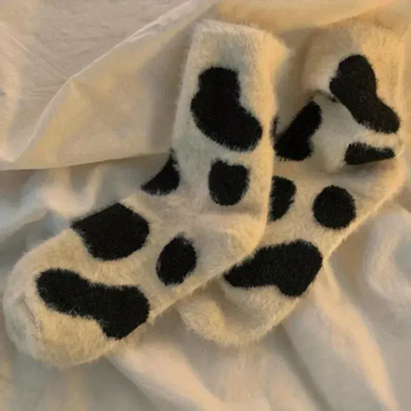 Chaussettes pilou pilou mignonnes avec imprimés de vaches