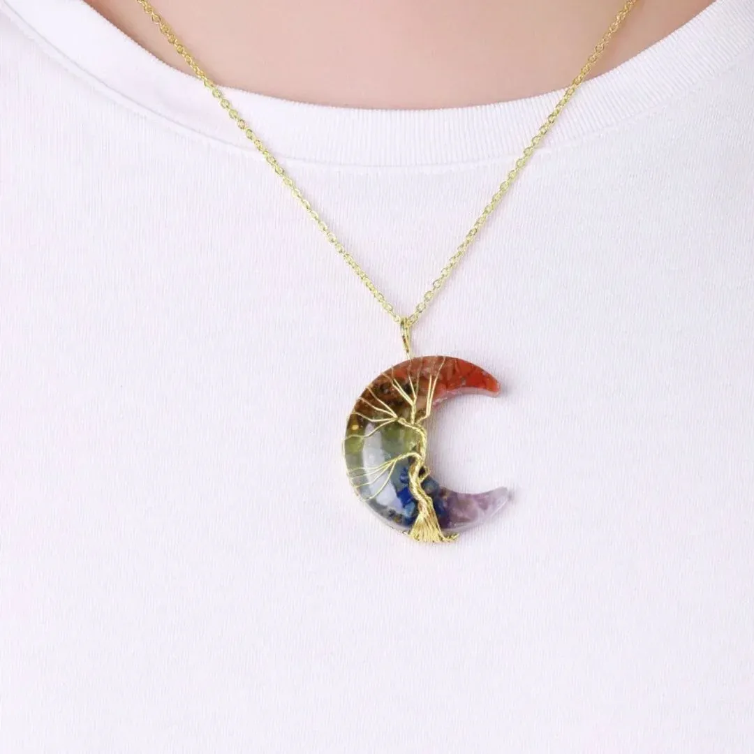 Collier 7 Chakras Croissant de Lune – Mystique et Protecteur – Image 2