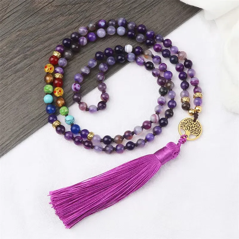 Collier 7 Chakras et Mala en Agate – Harmonie et Stabilité – Image 2