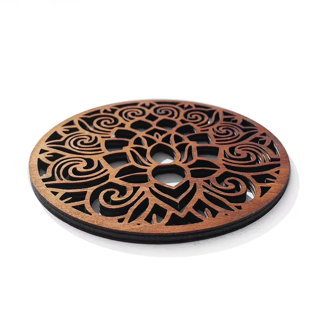 Dessous de Verre Design Mandalas en Bois – Méditatifs et Décoratifs – Image 2